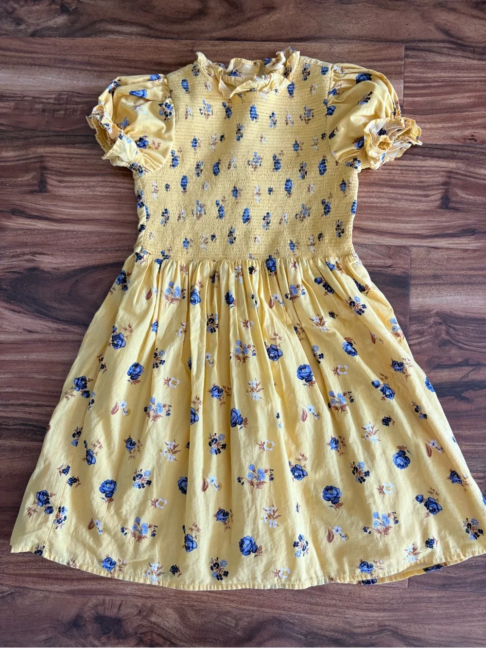 Janie & Jack Girls Yolk Yellow Floral The Hannah Floral Smocked Dress Size 8 10